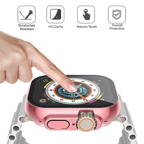 Misxi 2 Pack Hard PC Case with Tempered Glass Screen Protector Compatible with Apple Watch Series 6 SE Series 5 Series 4 44mm, Black