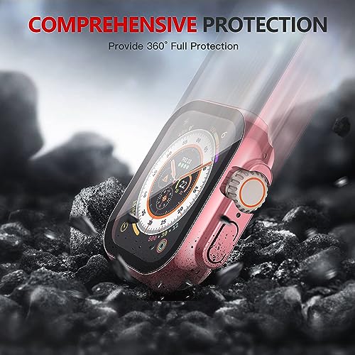 Misxi 2 Pack Hard PC Case with Tempered Glass Screen Protector Compatible with Apple Watch Series 6 SE Series 5 Series 4 44mm, Black