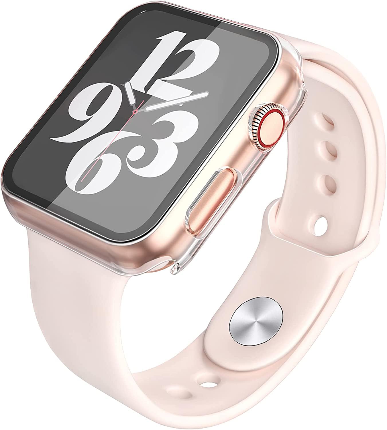 Misxi 2 Pack Hard PC Case with Tempered Glass Screen Protector Compatible with Apple Watch Series 6 SE Series 5 Series 4 44mm, Black
