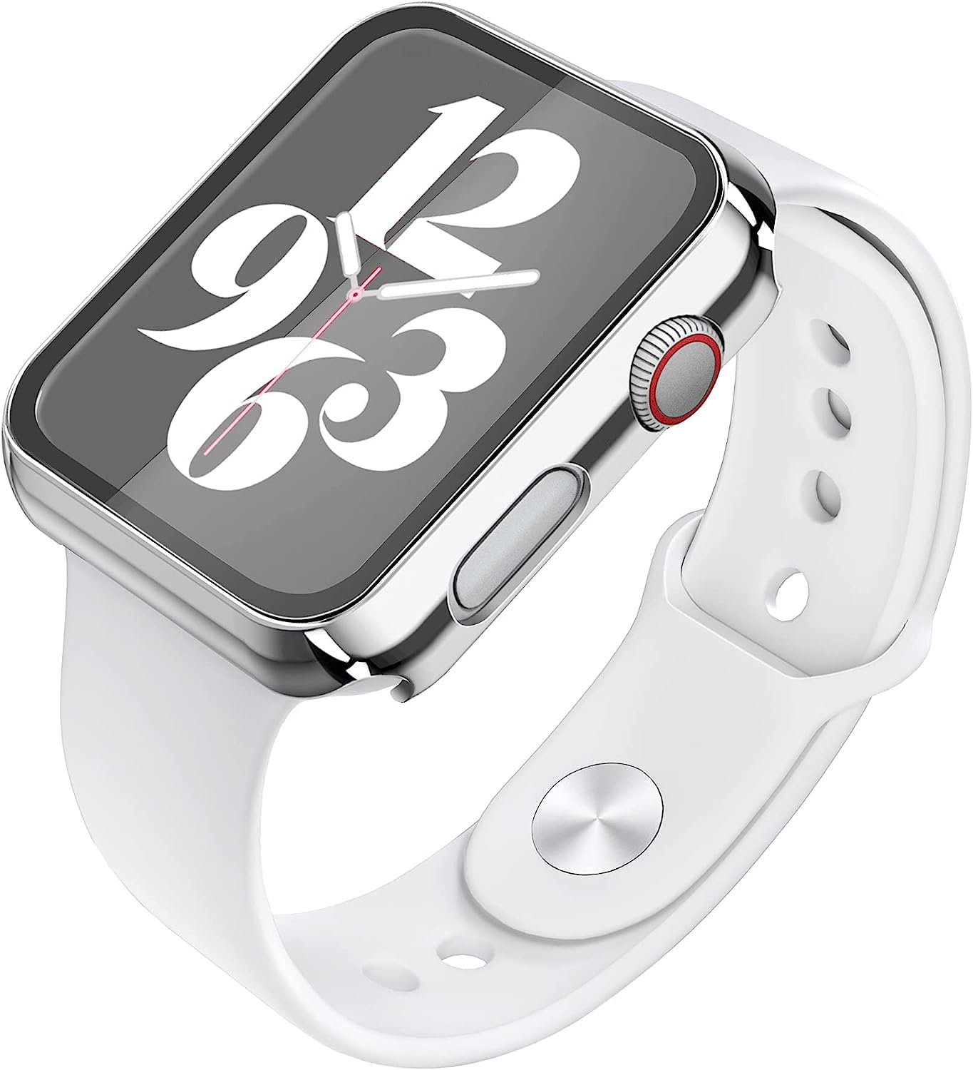 Misxi 2 Pack Hard PC Case with Tempered Glass Screen Protector Compatible with Apple Watch Series 6 SE Series 5 Series 4 44mm, Black