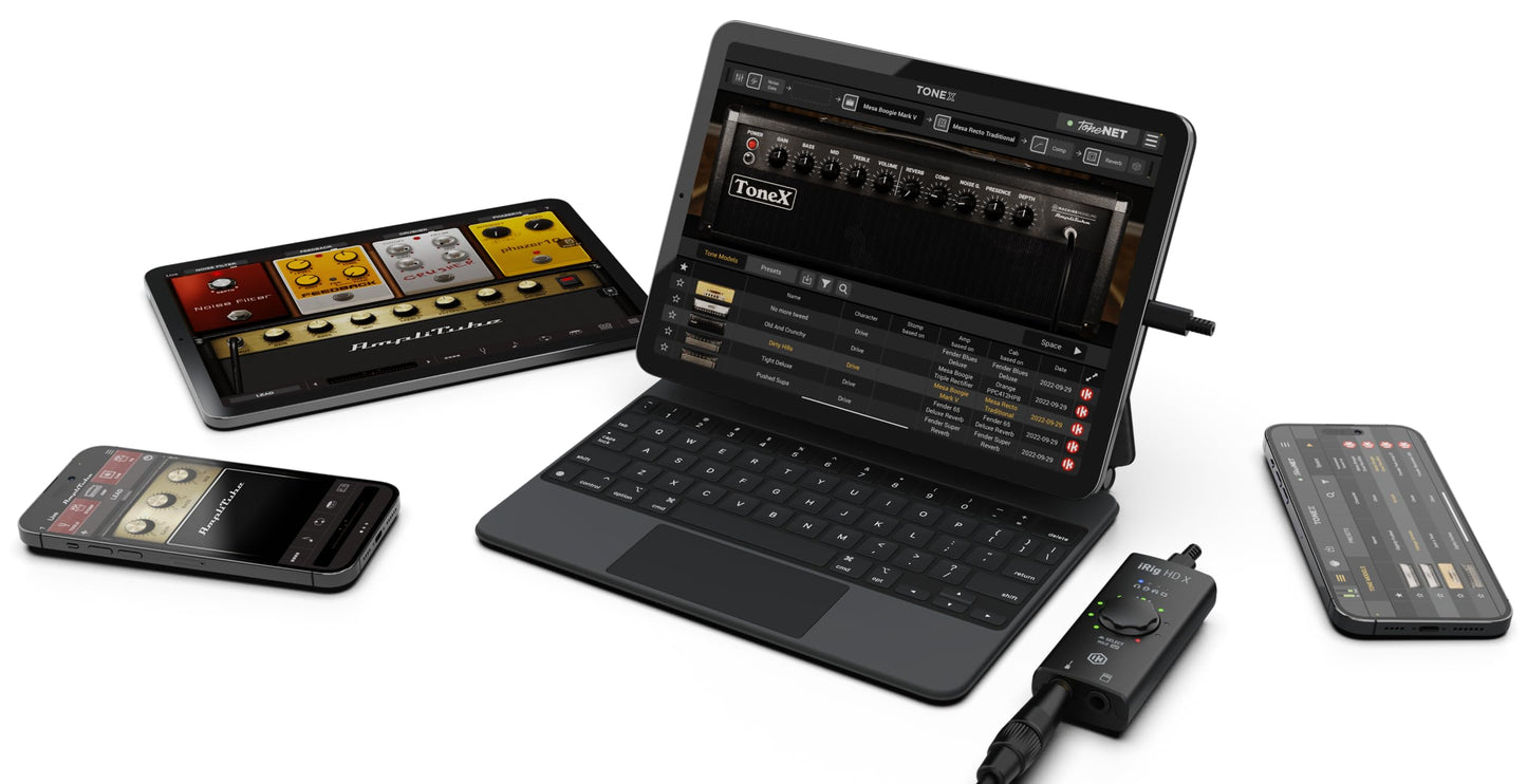 IK Multimedia iRig HD X Guitar Audio Interface - 96 kHz Music Recording, 24-bit, For iPhone, iPad, Mac, iOS, And PC With Lightning Cable, USB-C, Guitar Accessories, Recording Studio Equipment