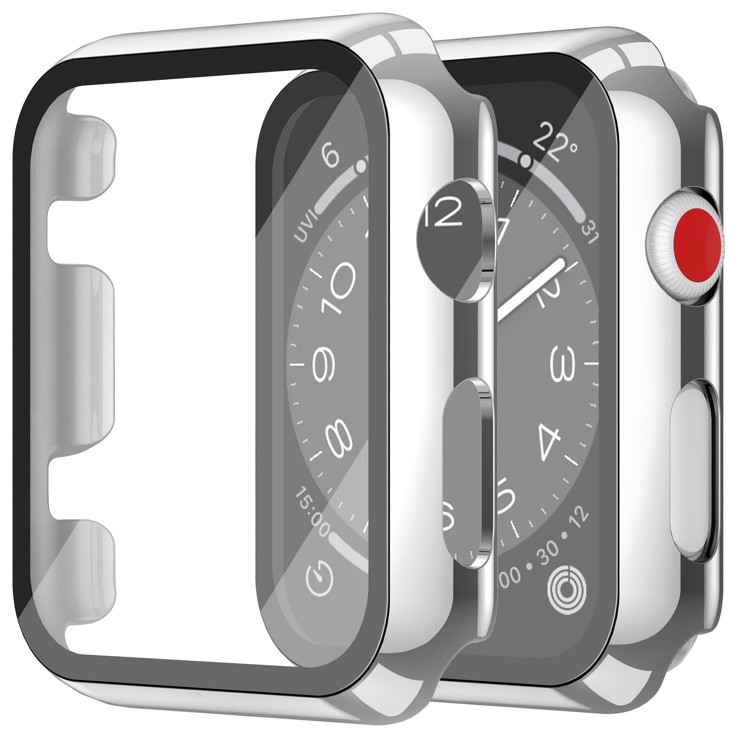 Misxi 2 Pack Hard PC Case with Tempered Glass Screen Protector Compatible with Apple Watch Series 6 SE Series 5 Series 4 44mm, Black