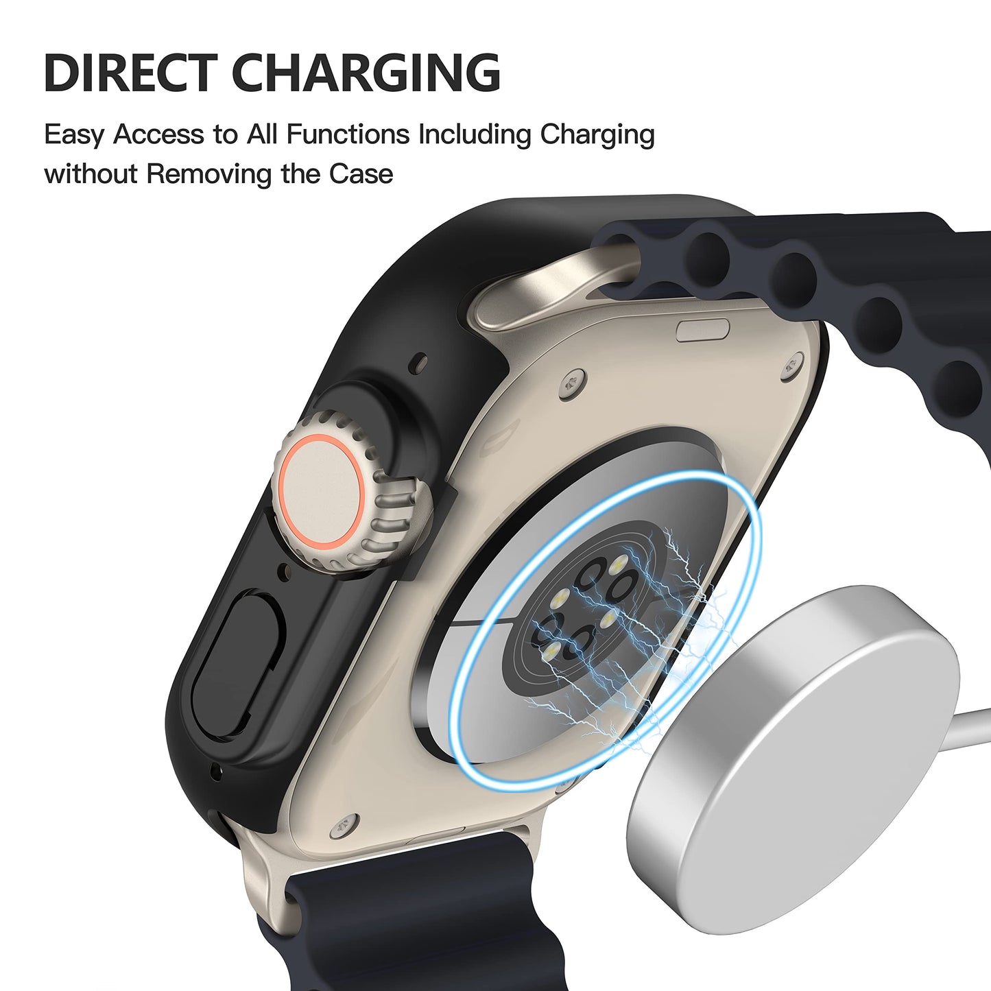Misxi 2 Pack Hard PC Case with Tempered Glass Screen Protector Compatible with Apple Watch Series 6 SE Series 5 Series 4 44mm, Black