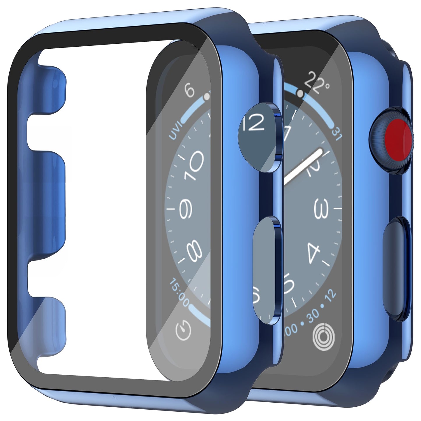 Misxi 2 Pack Hard PC Case with Tempered Glass Screen Protector Compatible with Apple Watch Series 6 SE Series 5 Series 4 44mm, Black